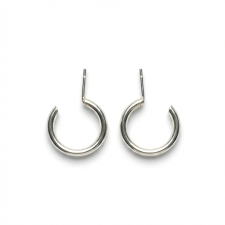 ALENCIA 925 Silver Classic Half Hoop Studs
