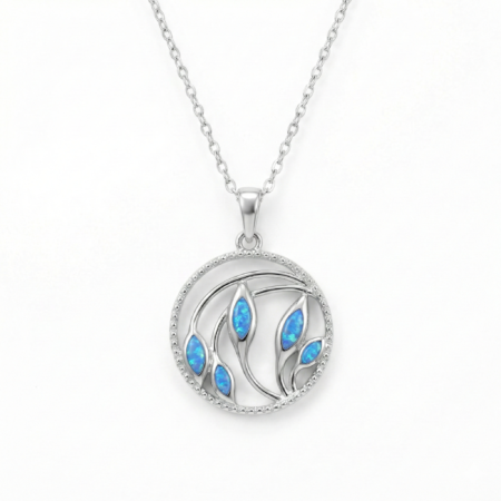 Azure Petal Circular Pendant