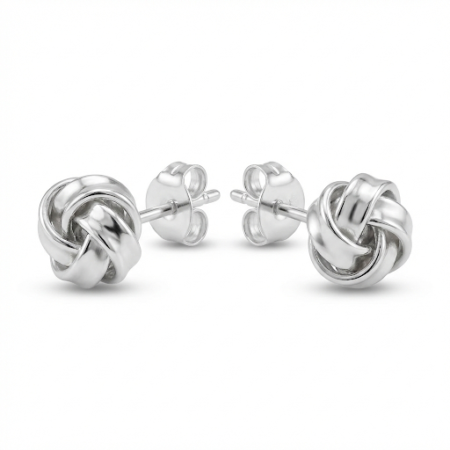 ALENCIA 925 Silver Classic Knot Stud Earrings